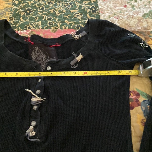 Miss Me top Rhinestone Top S  100% Cotton Preowned Vintage Distressed - Picture 7 of 9